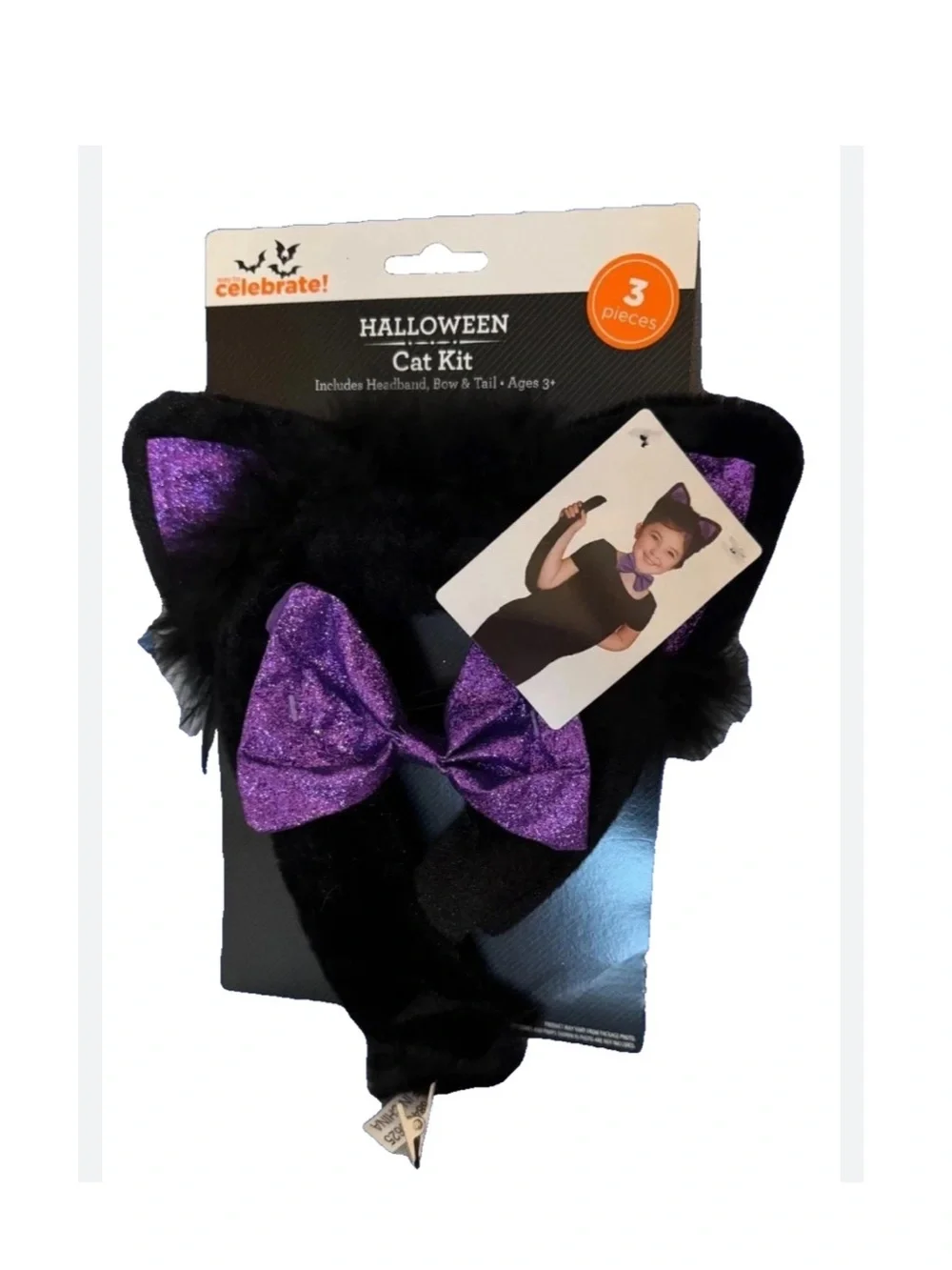 CELEBRATE  purple Halloween cat kit costume one size